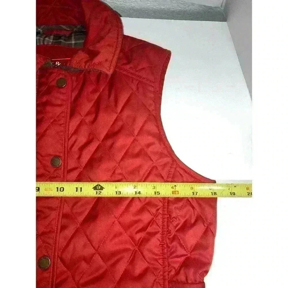 LL Bean Quilted Vest Burnt Orange ajustable Light Thin Vest - Picture 8 of 12